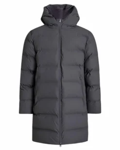 Coated long puffer jacket