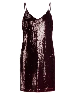 JXSIA SEQUIN SL V-NECK DRESS