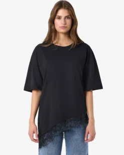 NMEASY LACE DETAIL T-SHIRT
