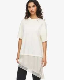 NMFILLA OVERSIZE SATIN LACE TEE