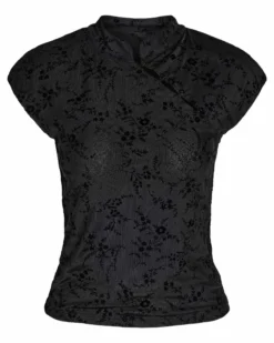 NMPRIMA S/S FLOCK MANDARIN TOP