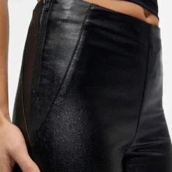 Objbelle coated glitter leggings