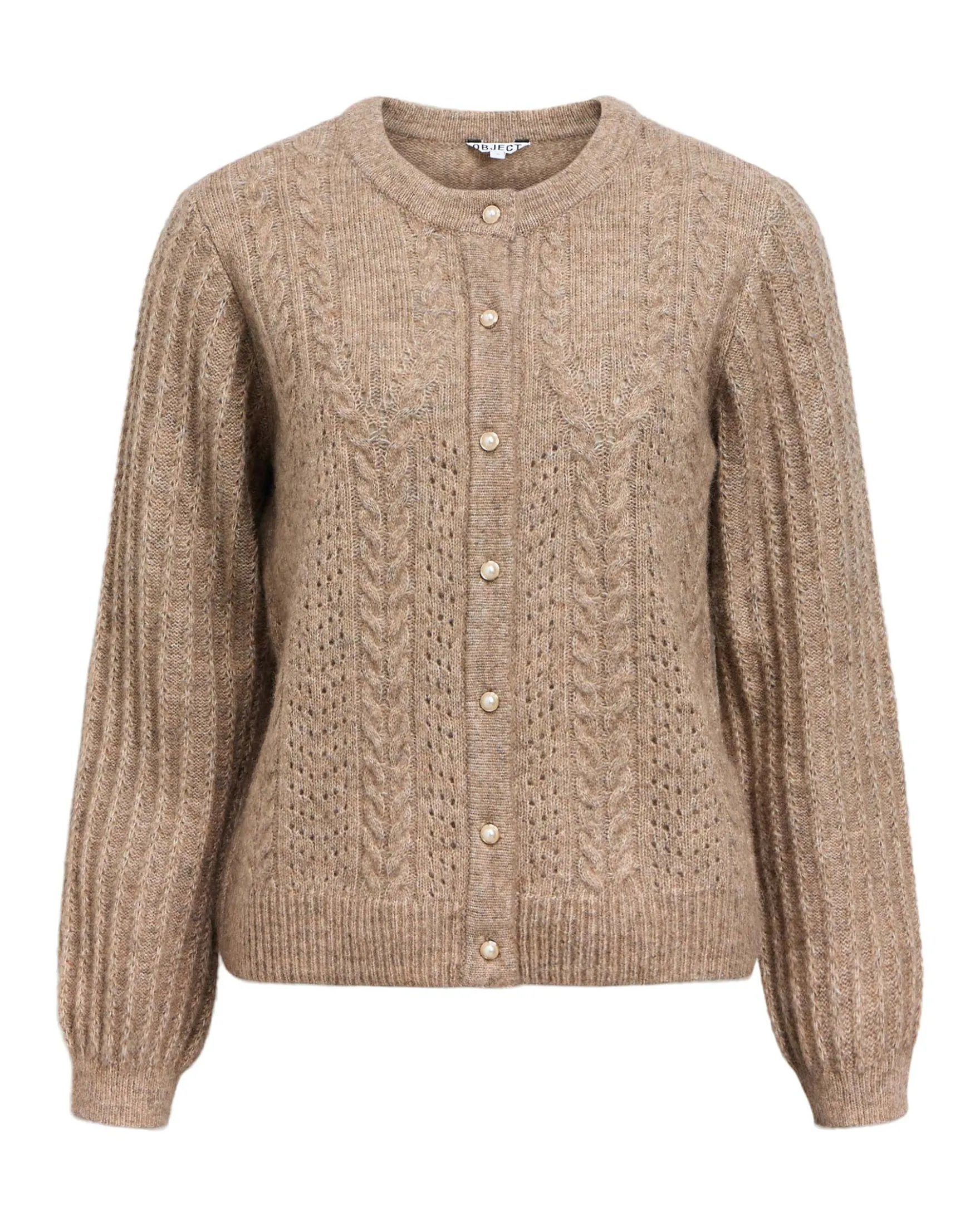 OBJFLORA KNIT BUTTON CARDIGAN