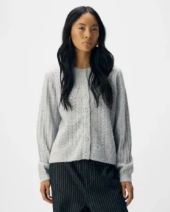 OBJFLORA KNIT BUTTON CARDIGAN