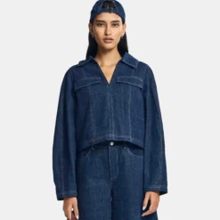 Pcfabia ls v-neck denim top