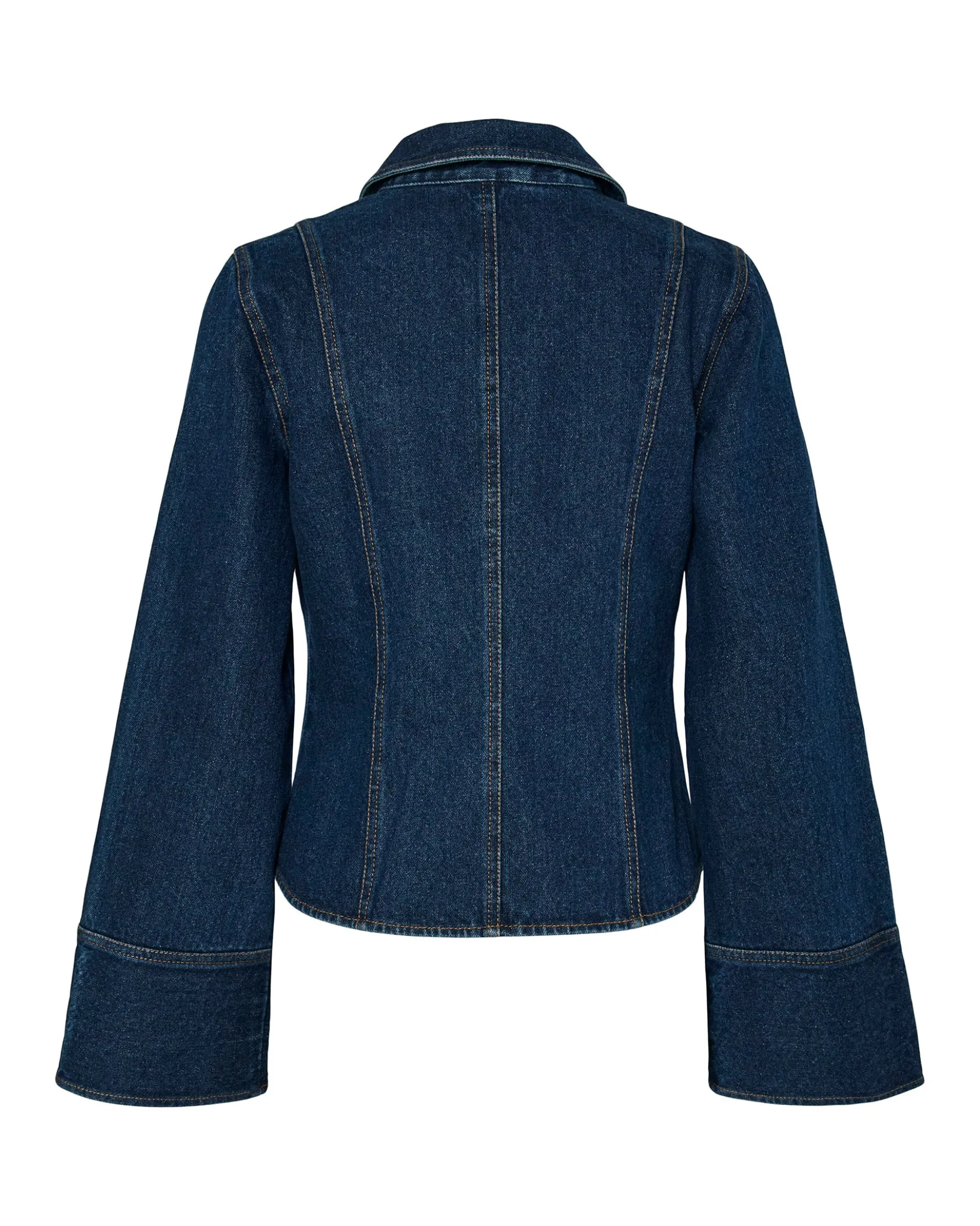 PCFLORA LS FITTED DENIM TOP