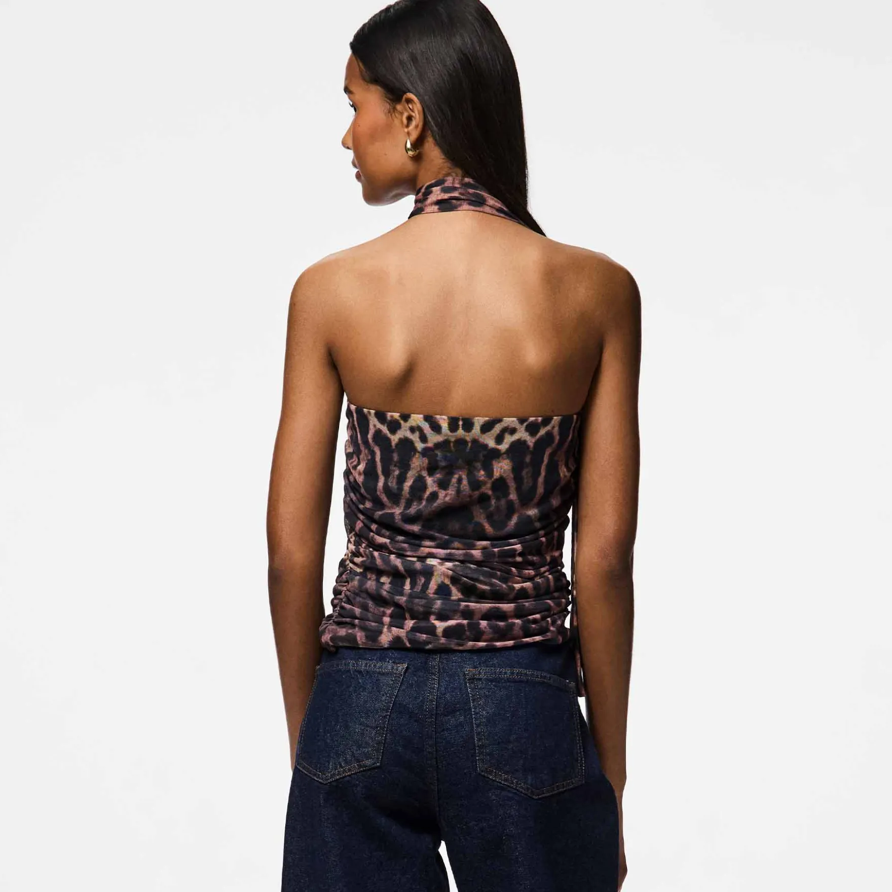 Pcnalle sl halterneck mesh top