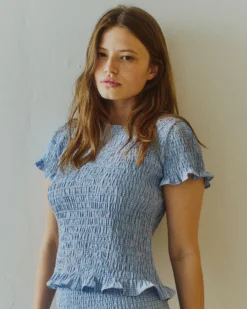 Sallie small check blouse