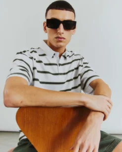 Striped polo ss tee