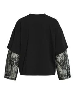 VIABIA LACE SLEEVE T-SHIRT